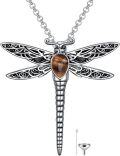 wholesale Sterling Silver Stone Dragonfly Urn Necklace for Ashes w Filling Tool-0-77
