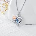 wholesale S925 Sterling Silver & Blue Crystal Dragonfly Urn Necklace for Ashes, Cremation Jewelry Pendant-0-3