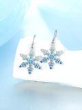 TOUPOP Sterling Silver Snowflake Dangle Earrings Winter Jewelry Christmas Holiday Gifts-0-2