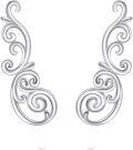 wholesale 925 Sterling Silver Vintage Scrollwork Ear Climber Studs for Women-0-0