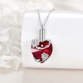 wholesale 925 Sterling Silver Heart Rose Urn Necklace Ashes Memorial Pendant  for Women Men-0-3