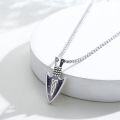 wholesale 925 Sterling Silver Purple Stone Viking Arrowhead Necklace with Celtic Knot Pendant for Men-0-1