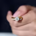 TOUPOP 10k 14k 18k Gold Moissanite Women's Wedding Ring Set With Engraving-0-3