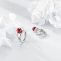 wholesale 925 Sterling Silver Red Pearl Huggie Hoop Earrings for Women - Metal Stone Boho Jewelry-0-3