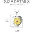 wholesale TOUPOP Urn Necklaces For Ashes Sterling Silver Sunflower Heart Pendnat Necklace Locket Cremation Jewelry Memorial Keepsake Jewelry W/funnel Filler Gifts For Women -0-2