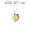 TOUPOP Sterling Silver Sunflower Heart Cremation Locket Necklace-0-2
