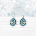 wholesale 925 Sterling Silver Abalone Shell Butterfly Drop Earrings-0-2
