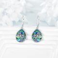 wholesale 925 Sterling Silver Abalone Shell Butterfly Drop Earrings-0-2