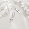 wholesale 925 Sterling Silver Cross Dangle Earrings for Women s-0-2