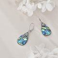 wholesale 925 Sterling Silver Butterfly & Flower Abalone Shell Drop Earrings with Leverbacks-0-4