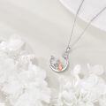wholesale 925 Sterling Silver Moon & Girl with Dog Pendant Necklace s for Women-0-5