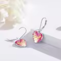 wholesale 925 Sterling Silver Multicolor Shell Mermaid Heart Leverback Hoop Earrings Wholesale-0-4