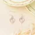 TOUPOP Sterling Silver Rose Heart Butterfly Initial U Letter Drop Dangle Earrings-0-3