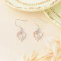 TOUPOP Sterling Silver Rose Heart Butterfly Initial U Letter Drop Dangle Earrings-0-3