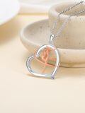 wholesale 925 Sterling Silver Metal Heart-Shaped Gymnastics Pendant Sportswear Necklace for Women Gifts-0-1