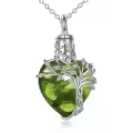 wholesale 925 Sterling Silver Heart Tree of Life Urn Necklaces Wholesale with Green Crystal and Funnel Filler Memorial Jewelry for Women Mom Sister Friend-0-0