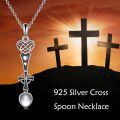 wholesale 925 Sterling Silver Celtic Heart Cross Pendant Necklace-0-4