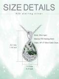 wholesale Sterling Silver Green Jade Necklace with Teardrop Hummingbird Dragonfly Butterfly Bee Cardinal Owl Fox Sloth Jewelry Gifts for Women Mom-0-9