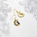wholesale 925 Sterling Silver Moon Cat Dangle Earring Gothic Halloween s for Women Girls-0-4