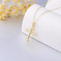 wholesale 14K Gold Cubic Zirconia Star Cross Pendant Necklace for Women - 20 Inches Chain Length-0-4