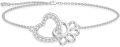 wholesale 925 Sterling Silver Heart and Paw Print Charm Bracelet with CZ Stones for Women-0-0