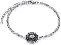 wholesale 925 Sterling Silver Gothic Skull Memento Mori Charm Bracelet for Men-0-0