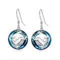 TOUPOP Sterling Silver Blue Crystal Animals Dangle Drop Earrings-0-0
