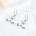wholesale 925 Sterling Silver Crossed Golf Clubs with Blue Stone Drop Earrings for Women's  Ideas-0-3