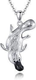 wholesale 925 Sterling Silver Platypus Heart Pendant Necklace for Women Girls Gifts Jewelry Accessories-0-0