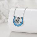 wholesale 925 Sterling Silver Turquoise Horseshoe Cowboy Boot Pendant Necklace for Women Texas Horse Lovers s-0-4