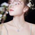 TOUPOP 925 Sterling Silver Crystal Love Pendant Necklace For Women-0-4