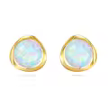 wholesale 14K Gold Opal Round Stud Earrings Wholesale for Women - 8mm Pearls and Stones  Set-0-0