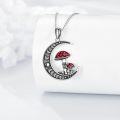 wholesale 925 Sterling Silver Red Mushroom Moon Phase Pendant Necklace-0-2