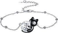 wholesale 14K Gold Pink Crystal Black Cat Pendant Necklace for Women Cats Lover-B-Black Cat 4