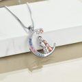 wholesale 925 Sterling Silver Metal Stone Sisters Moon Pendant Necklace  for Sister-in-Law-0-3