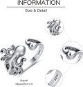wholesale 925 Sterling Silver Octopus Adjustable Ring s for Women and Girls-0-4