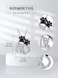 wholesale 925 Sterling Silver Cat Pendant with Paw Print and I Love You Forever Inscription - Cute Kitty Charm Necklace for Women Girls Gifts-0-1