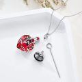 TOUPOP Sterling Silver & Stone Red Cardinal Pendant Necklace-0-2