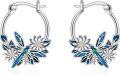 wholesale 925 Sterling Silver Dragonfly Flower Enamel Stone Huggie Hoop Earrings Gift for Women-0-0