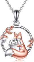 wholesale 925 Sterling Silver Fox Pendant Necklace for Women 925 Sterling Silver s-0-0