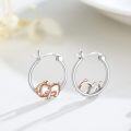 wholesale 925 Sterling Silver Sleeping Pig Huggie Hoop Earrings - Cute Animal  for Women-0-3