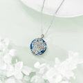 wholesale 925 Sterling Silver Blue Purple Swarovski Crystal Tree of Life Pendant Necklace for Women-0-3