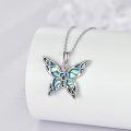 wholesale 925 Sterling Silver Abalone Shell Celtic Knot Filigree Butterfly Pendant Necklace for Women Girls Gifts Jewelry 45cm Chain Length-0-2