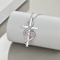 wholesale 925 Sterling Silver Infinity Cross & Heart Pendant Necklaces with I Love You Forever Engraving and Rose Gold Plated Name Charm - Gifts for Sisters Moms Daughters Grandmas Nanas-0-3