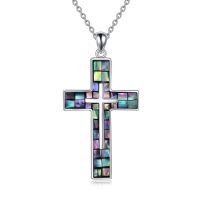 wholesale 925 Sterling Silver Abalone Shell Cross Pendant Necklace - Unique Handcrafted Gift for Women-A. Abalone Shell