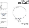 wholesale 925 Sterling Silver Butterfly Anklet with Blue Crystals and Beads for Women Girls-0-4