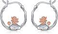 wholesale Silver Lotus Flower Hoop Earrings - 925 Sterling Silver Hypoallergenic Jewelry for Women-0-0