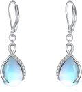wholesale Sterling Silver Moonstone Larimar Teardrop Earrings Infinity Dangle Gifts-0-8