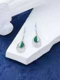 TOUPOP Sterling Silver Gemstone Teardrop Dangle Earrings-0-1