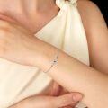 wholesale 925 Sterling Silver Blue Crystal Evil Eye Chain Link Bracelet for Women-0-4